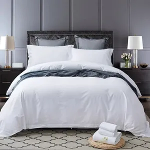 OEM/ODM Wholesale Luxury White 100% Cotton Bedsheet Quilt Comfoter Duvet Hotel Bedding Set
