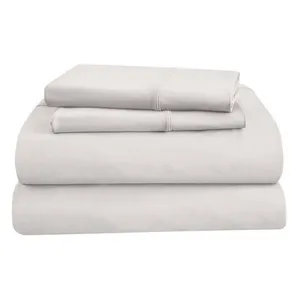 Home Hotel 100% Cotton Sheets White Long Staple Cotton Bedding Sheets Set