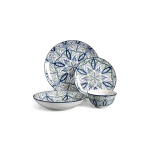 Mandala Pattern Ceramic Dinner Set Porcelain Tableware for Gift & Home