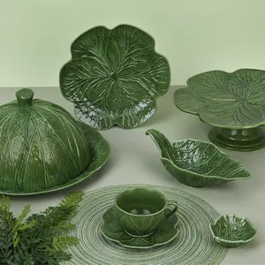 New Products Cabbage Ceramic Dinner Plate Sets Porcelain Dinnerware Ceramic Tableware