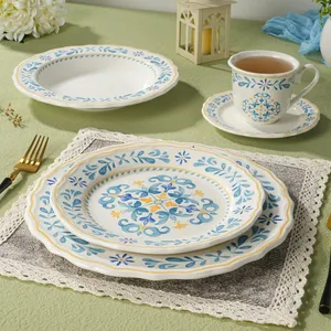 20-Piece OEM Inglaze Modern Dinner Charger Plate Set Ceramic Dinnerware Set Tableware