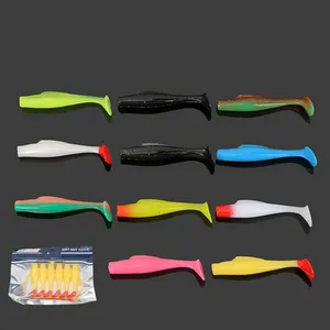 Новая T Tail TPR Плавающая Червь Рыбная Фальшивая Корневая Рыбалка 6/8cm Мягкая Приманка