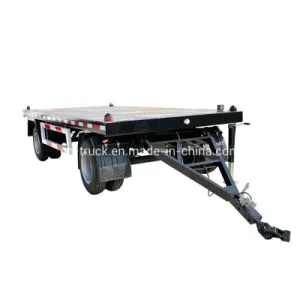 Transportation 20feet Lorry Trailer Tow Bar 2axles Flatbed Full Trailer