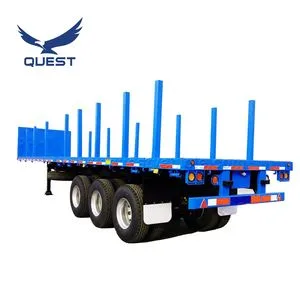40FT Container Flatbed Semi Trailer with Bolster for Timber