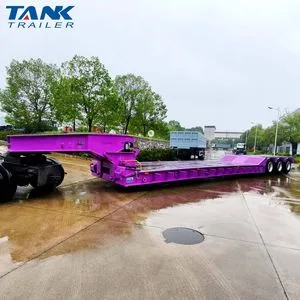 Heavy Duty 60-100ton 3/4/5 Axle Hydraulic Detachable Gooseneck Lowboy Lowbed Semi Trailer for Heavy Machinery Transport