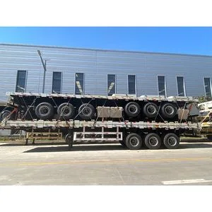 Heavy Duty 3 Axle 40FT Container Chassis Flat Bed Container Flatbed Semi-Trailer Tri-Axle Flatbed Trailer for Sale