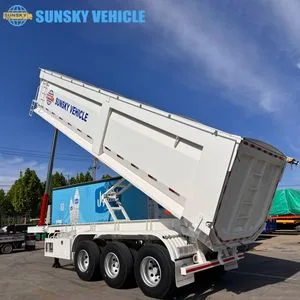 3/4/5/6 Axles U Type 40cbm Heavy Duty Hydraulic Cylinder Tipper Transportation Cargo Dump Truck Trailer