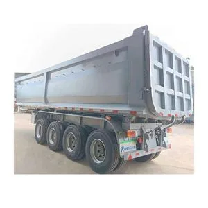 China Factory 4 Axle 60tons 80tons Tipper Rear Dump Truck Semi Trailer