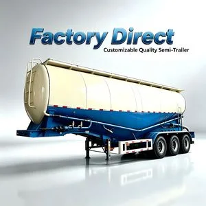 Factory Direct Custom 2 3 4 5 Axles Steel/Stainless Steel/Aluminum Alloy Dry Bulk Cement Fly Ash Flour Powder Tanker Semi Truck Trailer Powder Tank Semi Trailer