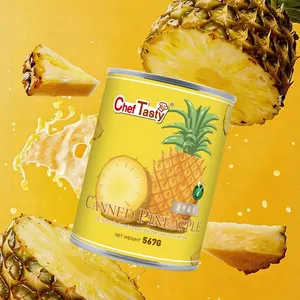 3kg Cheap Price 100% Natural Chunk Soaked Heavy Syrup Juicy Sugar Water Sweet Tin Fresh Canned Fruit Slices Canned Pineapple