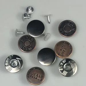 High-Quality Metal Shank Jeans Buttons Rivets Brass Denim Buttons Stainless Steel Iron Buttons for Jeans Sewing DIY Jeans Button