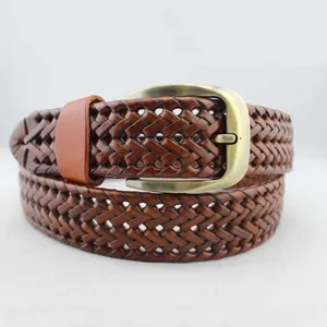 Popular Brown New Fashion Braided Men Leather Belt (35-837A)