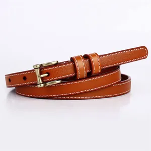 Customized OEM New fashion Thin Real Leather Buckle Belt Waist for Dress Women Belts