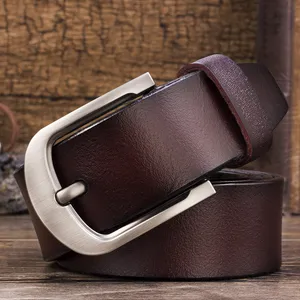 Custom Logo High Quality Handmade Genuine Cow Leather Casual Wear Single Layer Belt Original Split Leather Belt for Men and Women