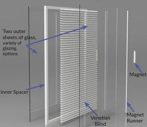 Custom Size Internal Blinds in Glass Factory