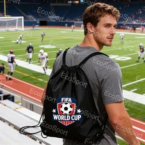 Custom Logo Game Day Drawstring Bag Trendy Solid Color Drawstring Backpack