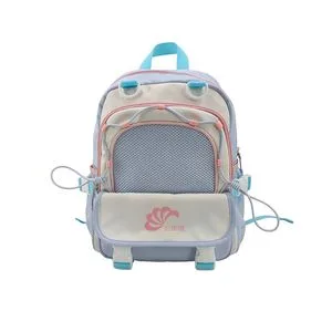 Macaron Color Kids Backpack with Ventilation Back, Durable Elementary School Bag for Girls with Bungee Design