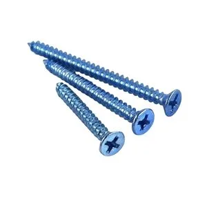 High Strength Blue-White Galvanized Zinc Plated Steel Countersunk Head Drill Screw