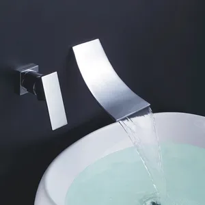 Brass Waterfall Single Level Wall Mounted Wash Basin Plumbing Fixture