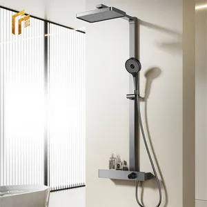 Popular Style Modern High End Bathroom Matte Black Shower Faucet Plumbing Fixtures