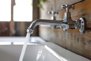 Trendy Double Handle Faucet and Modern Water Fixture for Bathrooms