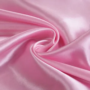 Width 150 Cm Plain Pearl Ice Silk Lining Fabric Polyester Stretchy Solid Soft Dense Satin Fabric