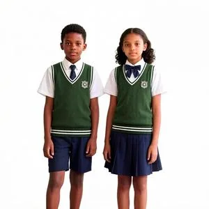 Anti Pilling 100 Percent Cotton V Neck Knit School Uniform School Vests