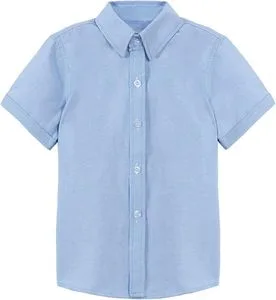 Customized Breathable Cotton Kids Short Sleeve Shirt Children's School Uniforms