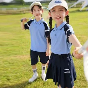 Custom Logo Kids School Uniform Set Breathable Summer Sportswear School Uniform