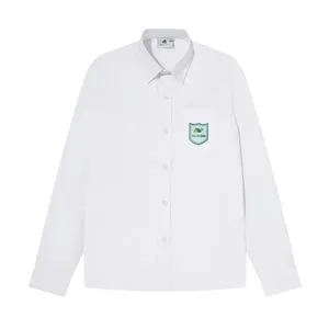 White Fabric Boys Shirt Primary School Wears Design Long Sleeves Shirt