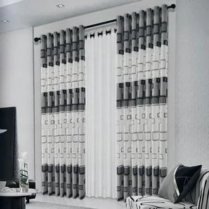 Geometric Pattern Printed Jacquard Fabric for Home Textile Curtains