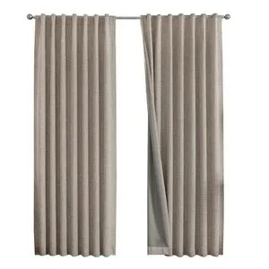 Pinch Pleated Full Blackout Linen Curtains Decor Custom Home Living Room Drapes