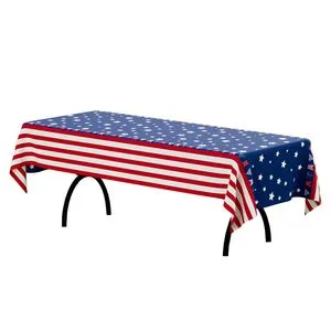 American Flag Stars Stripes Plastic Tablecloth for 4th of July