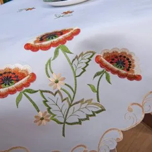 Wholesale Embroidery Home Tablecloth Print Floral Cotton Square Table Cloth Custom Table Cover