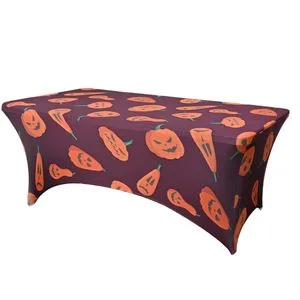 Halloween Floral Printed Spandex Table Cover Stretch Fitted for Wedding Banquet Event Decoration