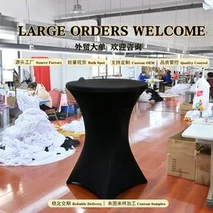 Round Spandex Stretch Fitted Cocktail Table Cover for Banquet Wedding Event Wholesale