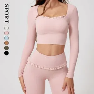Quick Dry Running Fitness Clothes Women Sports Longsleeve Yoga Sets