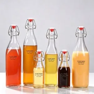 OEM Label 250ml 500ml 1 Liter Glass Bottle with Swing Top