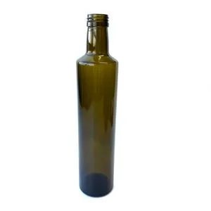 500ml Dorica Antique Green Olive Oil Glass Bottle Screw Top Round Kitchen Oil Bottle