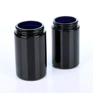 Wholesale Round UV Dark Glass Concentrate Jar 100/150/250/500ml Violet Glass Cream Jar with Lids