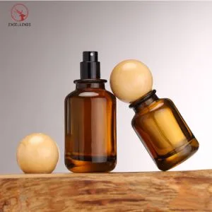 Empty Luxury Amber Thick Bottom Lock Glass Cosmetic Parfum Bottle in 30-100ml