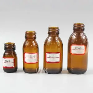 Brown Glass Syrup Bottle with Plastic Cr Cap