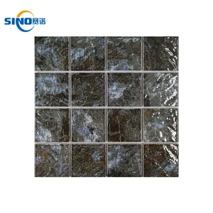 Blue Mix Square Ceramic Mosaic 48X48mm Premium Pool Series Porcelain Tiles for Commercial SPA & Resort Projects