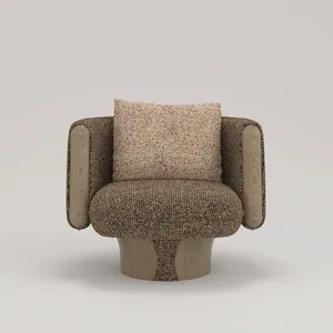 Modern Wooden Chair Upholstered in Elegant Fabric for Hotel Furniture