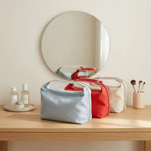 Canvas Makeup Bag Custom Logo Zipper Toiletry Pouch Promotional Gift Manufacturers