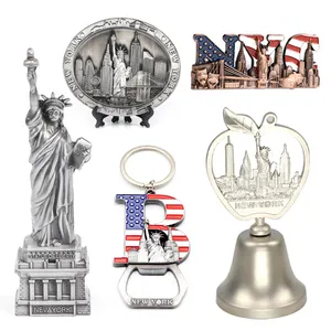 Factory Customized Metal Nyc Souvenirs New York City Tourist Souvenir Items Keychain Fridge Magnet Ornament Souvenir Plate