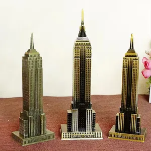 Nyc Empire State Building Metal Craft - Electroplated Exquisite Custom Landmark Model Logo Premium American Souvenir Collectible
