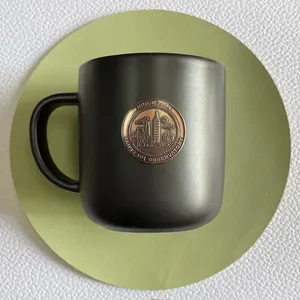 Handmade Custom Metal Label Travel Souvenir for Ceramic Cup