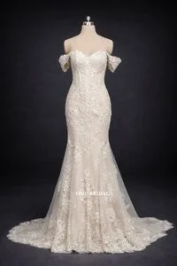 Ivory Sweetheart off-Shoulder Mermaid Lace Wedding Dress