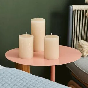 Elegant Big Colored Tapered Soy Dinner Unscented Lvory Pillar Dripless Candles